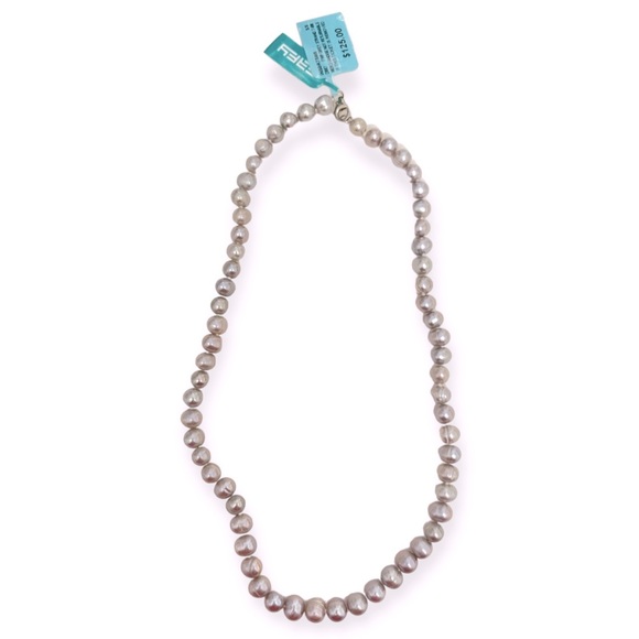 EFFY Pearl Necklace 7-8 Millimeter Black Freshwater Pearls Silver Claw Clasp NWT - Picture 8 of 8